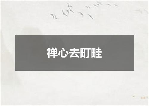 禅心去町畦