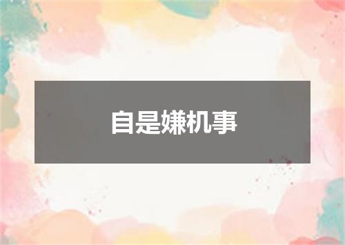 自是嫌机事