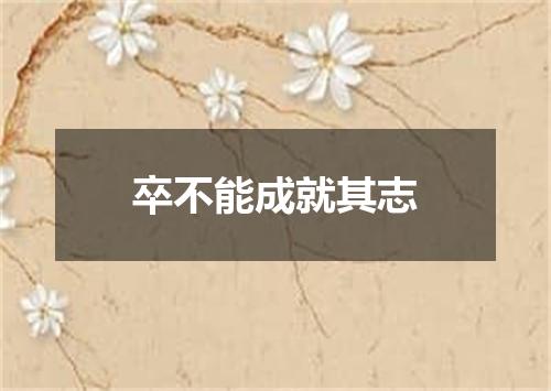 卒不能成就其志