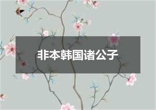 非本韩国诸公子