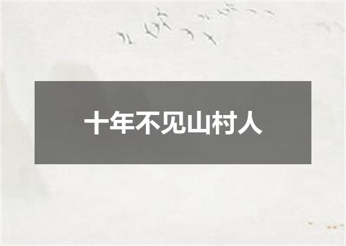 十年不见山村人