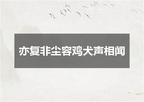 亦复非尘容鸡犬声相闻