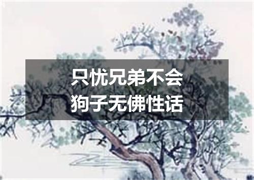 只忧兄弟不会狗子无佛性话