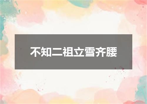 不知二祖立雪齐腰