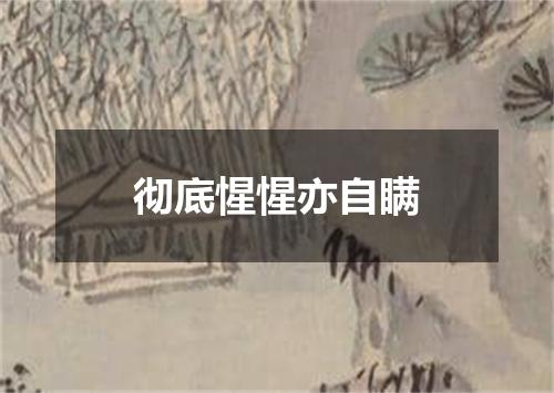 彻底惺惺亦自瞒