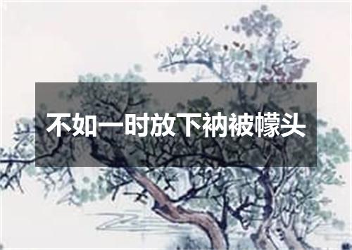 不如一时放下衲被幪头