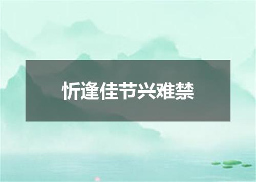 忻逢佳节兴难禁