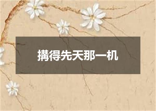 搆得先天那一机