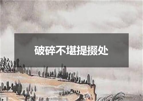 破碎不堪提掇处