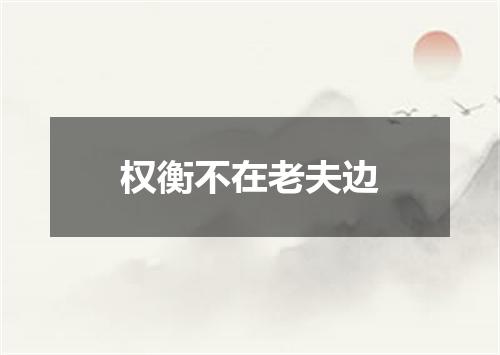权衡不在老夫边