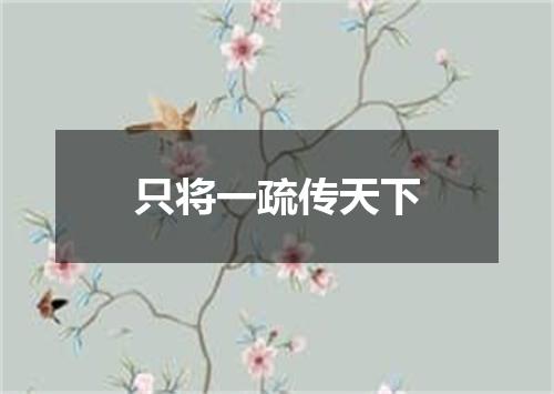 只将一疏传天下