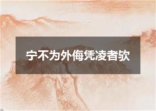 宁不为外侮凭凌者欤
