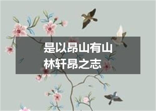 是以昂山有山林轩昂之志