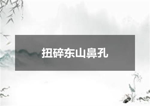 扭碎东山鼻孔