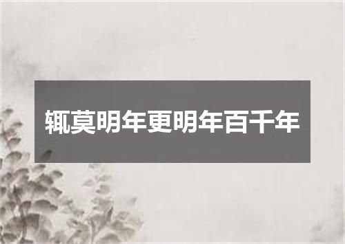 辄莫明年更明年百千年