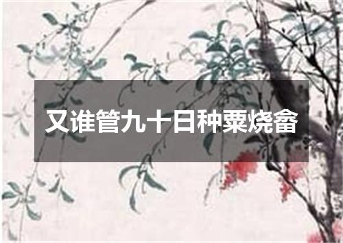 又谁管九十日种粟烧畲