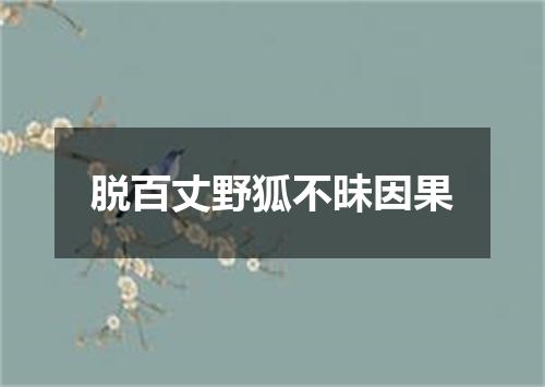 脱百丈野狐不昧因果