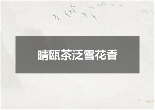 晴瓯茶泛雪花香