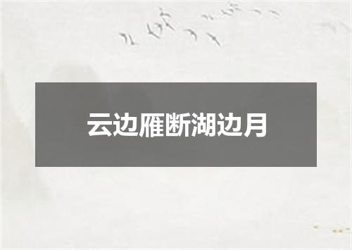 云边雁断湖边月