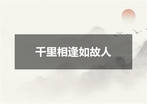 千里相逢如故人