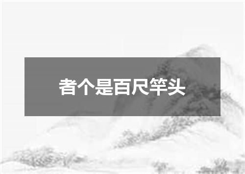 者个是百尺竿头