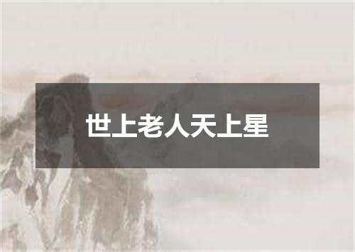 世上老人天上星