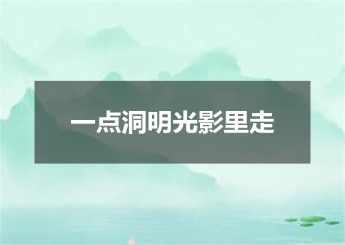 一点洞明光影里走