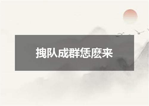 拽队成群恁麽来