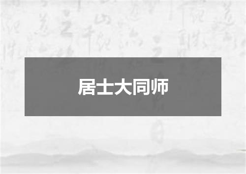 居士大同师