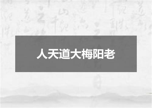 人天道大梅阳老