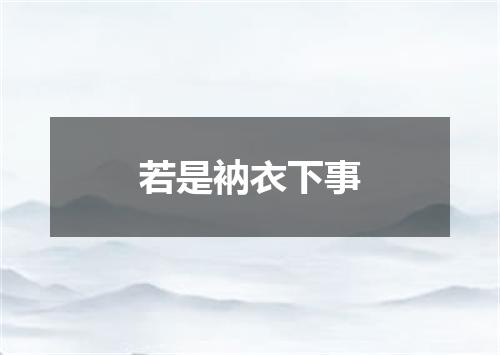 若是衲衣下事