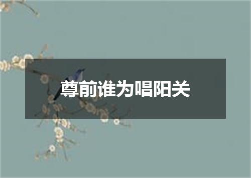 尊前谁为唱阳关