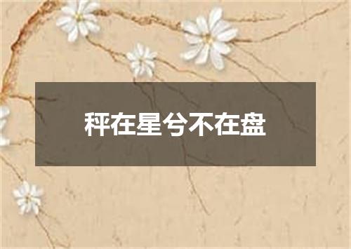 秤在星兮不在盘