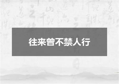 往来曾不禁人行