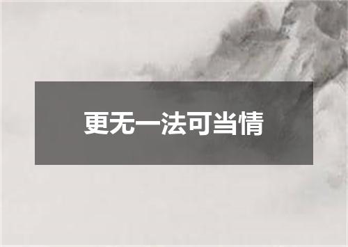 更无一法可当情