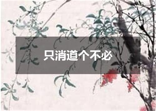 只消道个不必