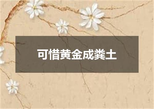 可惜黄金成粪土