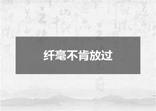 纤毫不肯放过