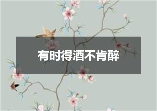 有时得酒不肯醉