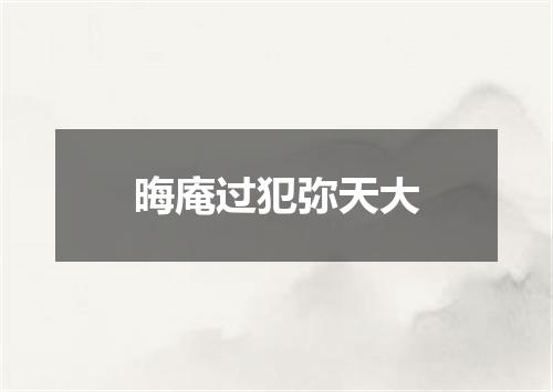 晦庵过犯弥天大