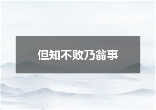 但知不败乃翁事