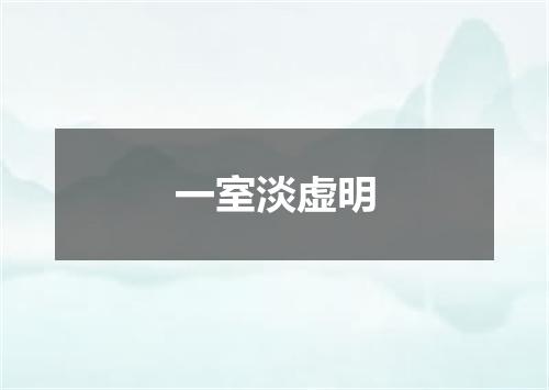 一室淡虚明