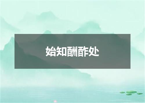 始知酬酢处