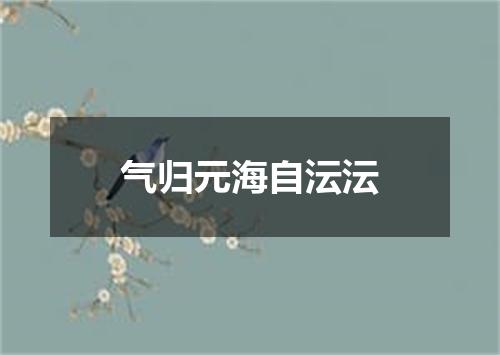 气归元海自沄沄