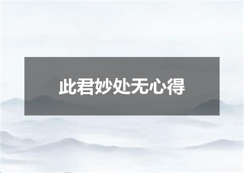 此君妙处无心得