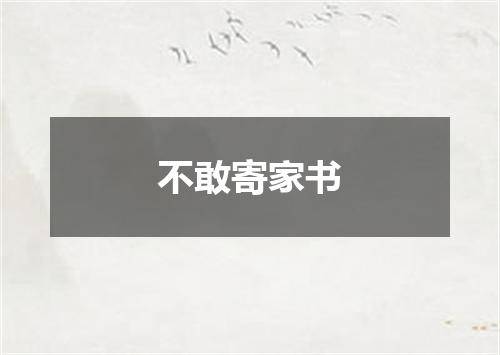 不敢寄家书