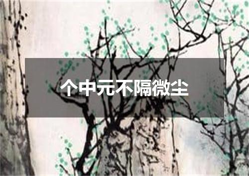 个中元不隔微尘
