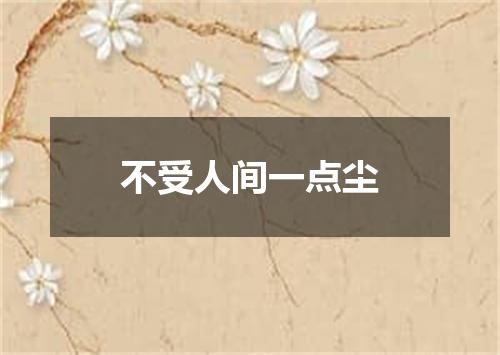 不受人间一点尘