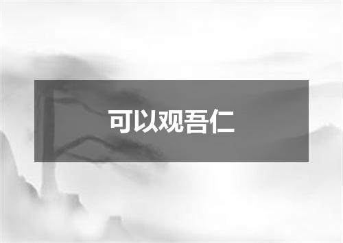 可以观吾仁