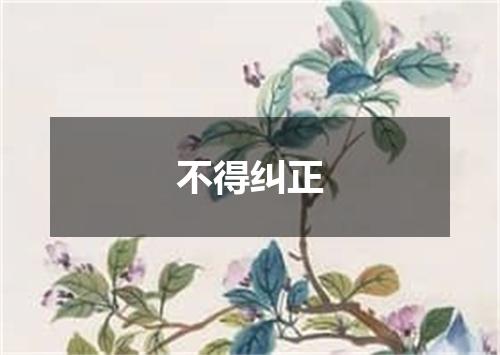 不得纠正